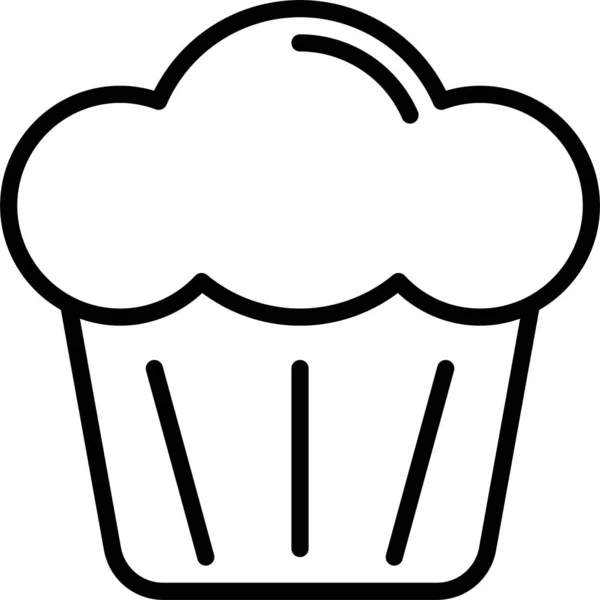 Cupcake Essen Muffin Symbol — Stockvektor