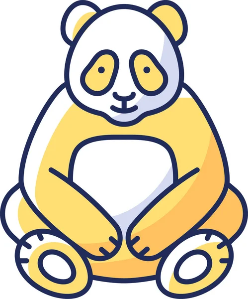 Kinesisk Djur Panda Porslin Ikon Fylld Kontur Stil — Stock vektor