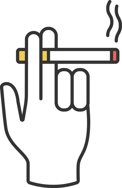 Burning Cigaret Cigarette Icon Filled Outline Style — 图库矢量图片