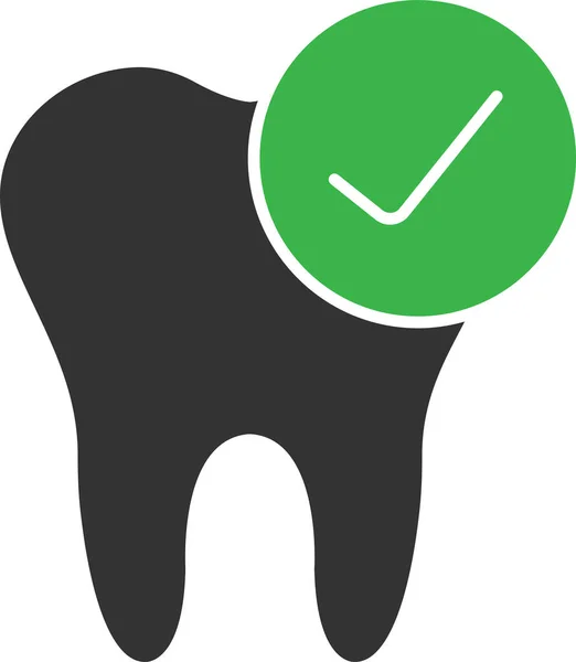 Marca Verificação Ícone Dental Estilo Sólido —  Vetores de Stock
