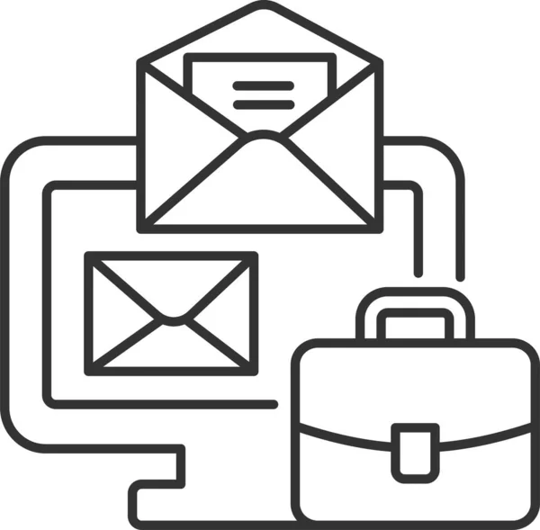 Trabalho Remoto Ícone Mail Mail — Vetor de Stock