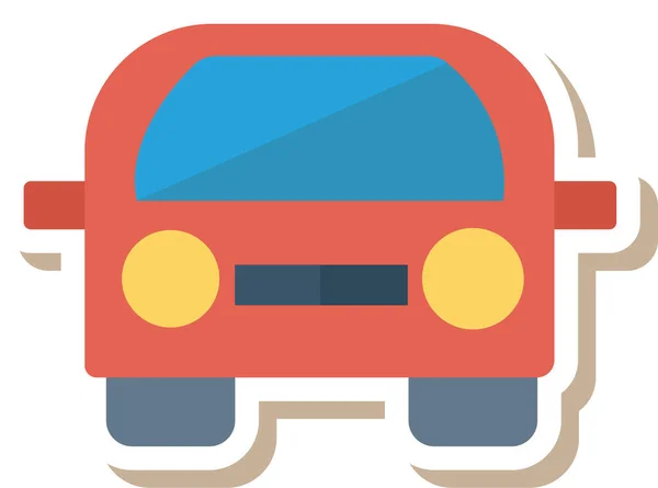 Auto Escuela Transporte Icono Estilo Plano — Vector de stock