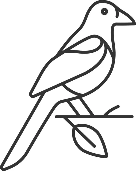 Значок Корейської Культури Птахів Контурному Стилі — стоковий вектор