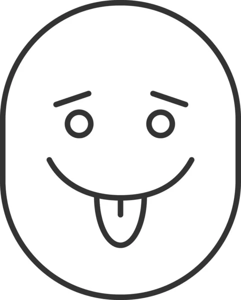 Emoji Emojisi Ana Hatlarıyla Dalga Geçen Bir Simge — Stok Vektör