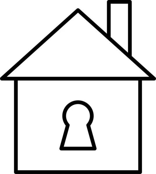 Casa Bloqueo Lockedpc Icono Estilo Contorno — Vector de stock