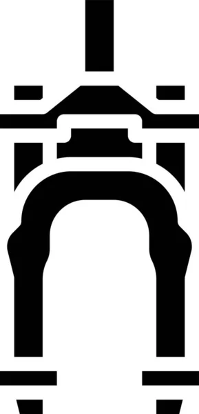 Ikona Cyklistické Vidlice Pevném Stylu — Stockový vektor