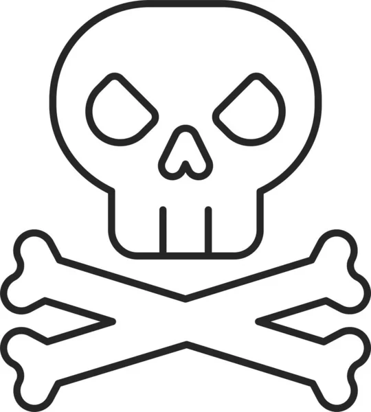 Game Skull Bones Icon Outline Style — Stock Vector