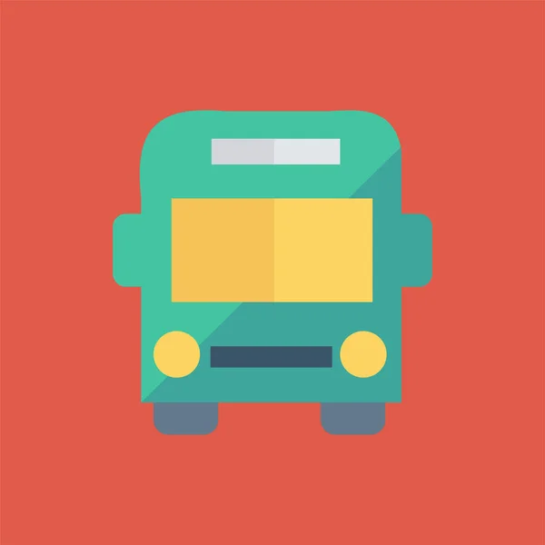 Auto Bus Lange Ikone Flachen Stil — Stockvektor