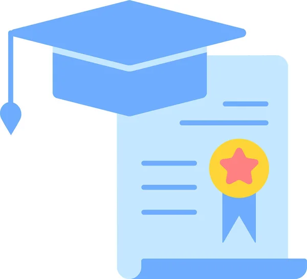 Educación Línea Raduate Certificate Icon — Vector de stock