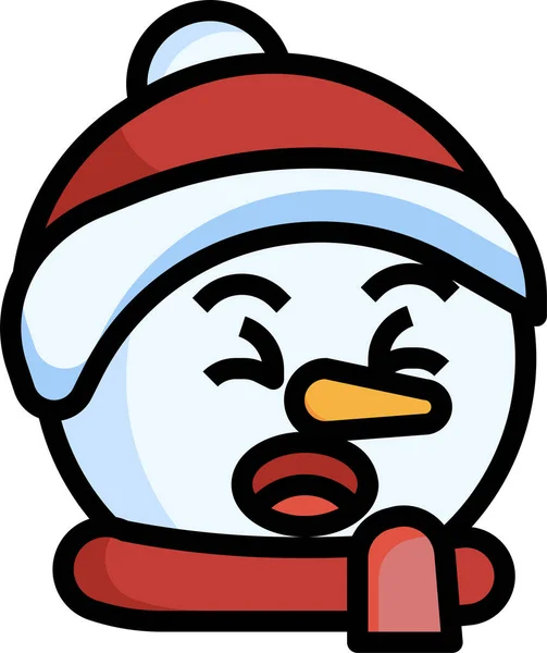 Snowman Laughing Fun Icon Christmas Category — Stock Vector