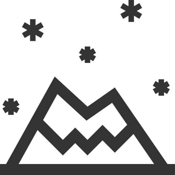 Landscape Mountain Snowy Icon Outline Style — Stock Vector