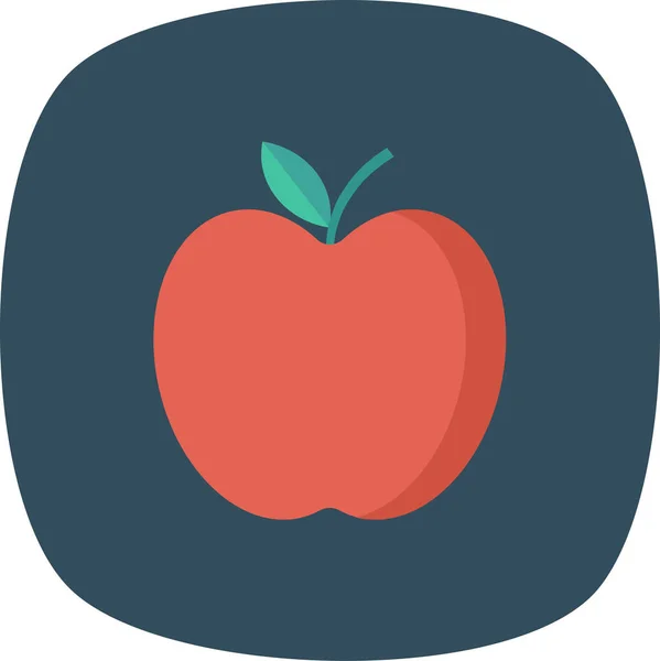 Pomme Nourriture Icône Fraîche Dans Style Plat — Image vectorielle