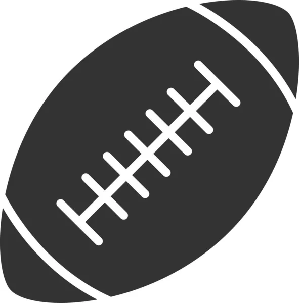 Икона Американского Футбольного Мяча Твердом Стиле — стоковый вектор