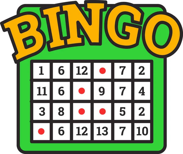 Bingo Casino Zufallsikone Ausgefüllten Umriss Stil — Stockvektor