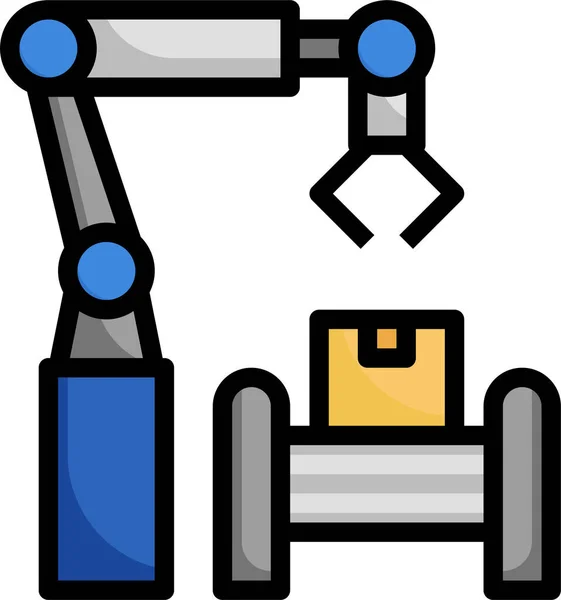 Automatizált Robotkar Ikon — Stock Vector