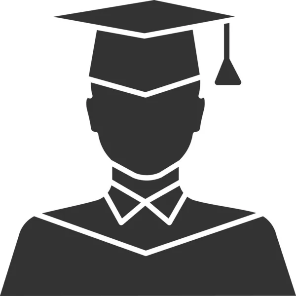Egyetemi Diploma Ikon Szilárd Stílusban — Stock Vector