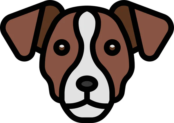 Jack Russell Animal Icon Filled Outline Style — Stock Vector