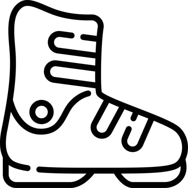 Botlar Kayak Kış Simgesi — Stok Vektör