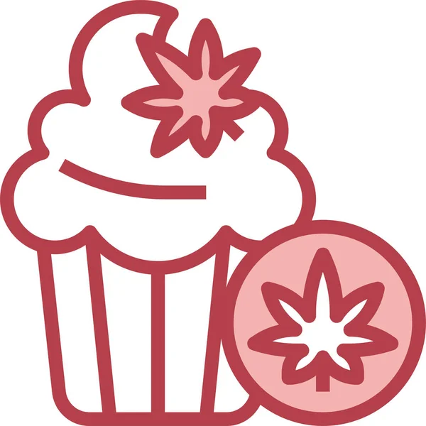 Marijuana Cupcake Cupcakes Icon — Stock Vector