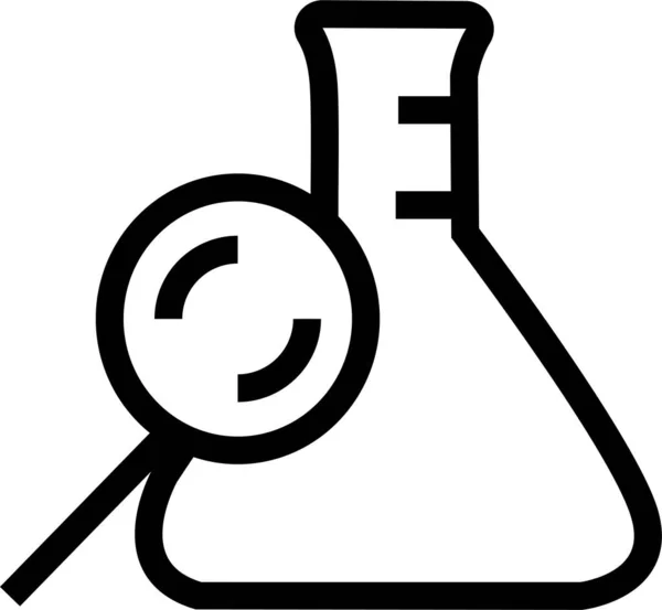 Laboratoryjna Ikona Lupy Zarysie — Wektor stockowy