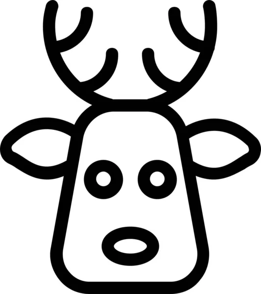 Animal Bull Cow Icon Estilo Esquema — Vector de stock