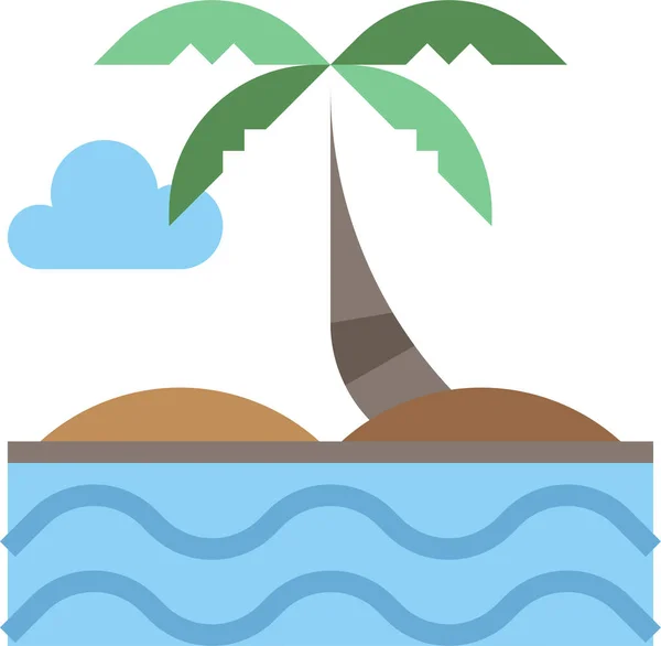Икона Пляжного Острова Стиле Flat — стоковый вектор