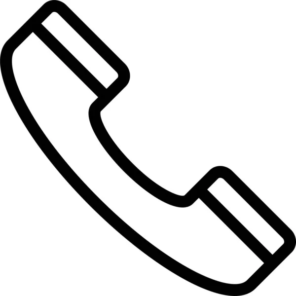 Llamada Icono Del Teléfono Comunicación Estilo Esquema — Vector de stock