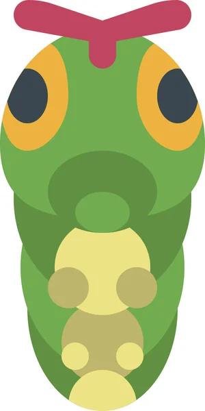 Ícone Jogo Caterpie Estilo Plano — Vetor de Stock