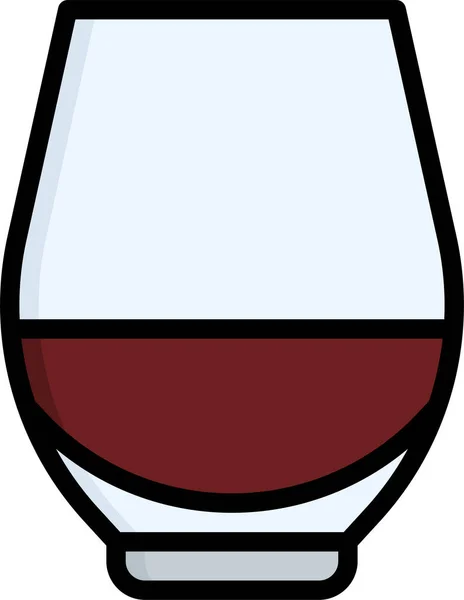 Stemless Wine Wineglass Icon — Stock Vector