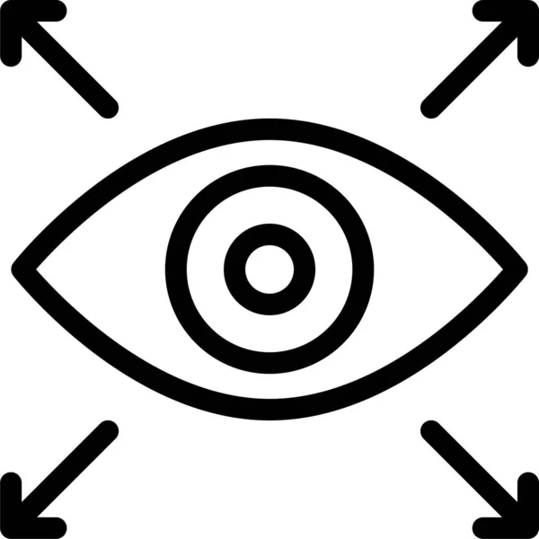 Eye Look Seen Icon Στυλ Περίγραμμα — Διανυσματικό Αρχείο