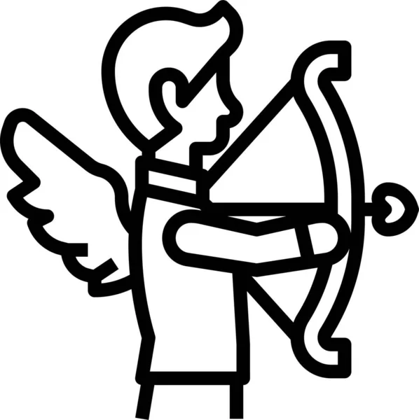 Cupidos Flecha Arquero Icono — Archivo Imágenes Vectoriales