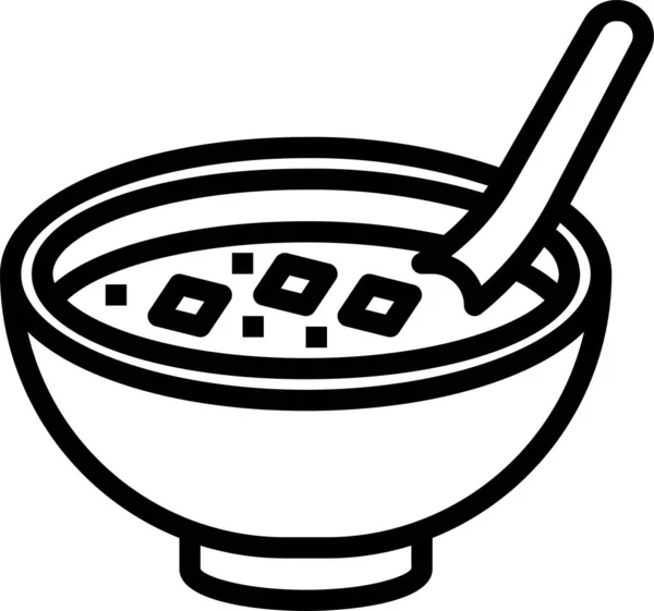 Miso Ícone Refeição Sopa —  Vetores de Stock