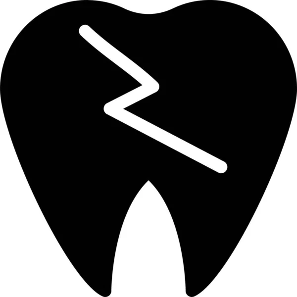 Dommages Icône Soins Dentaires Dans Style Solide — Image vectorielle