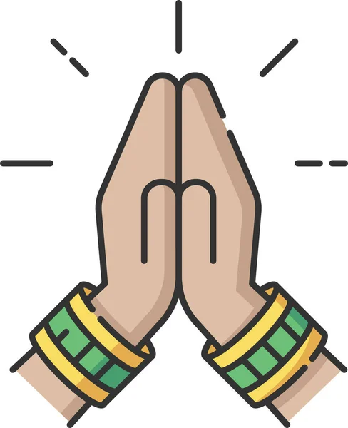 Namaste Χειρονομία Προσευχής Εικόνα — Διανυσματικό Αρχείο