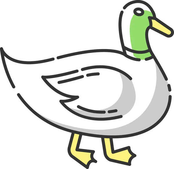 Icône Canard Canard Oiseau Domestique Icône — Image vectorielle