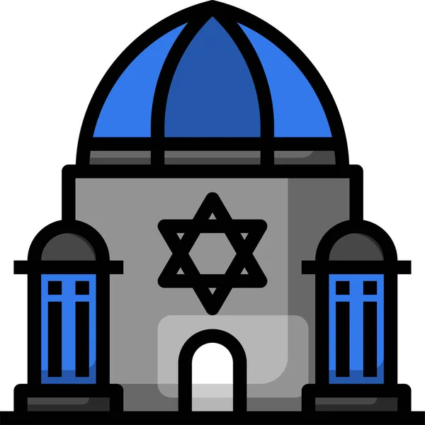 Edificios Monumentos Judíos Icono — Archivo Imágenes Vectoriales