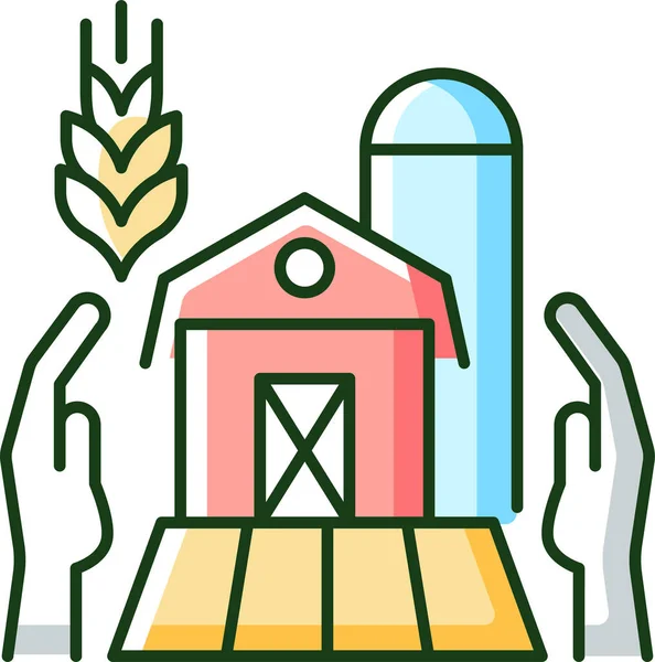 Agricoltura Sostegno Icona Agricoltura — Vettoriale Stock