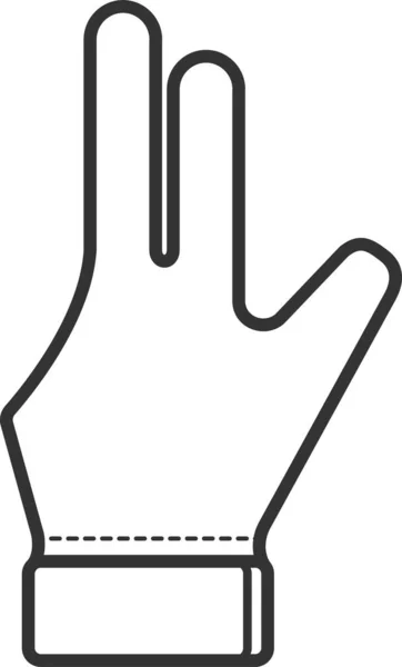 Billiard Cue Glove Equipment Icon Outline Style — Stock Vector