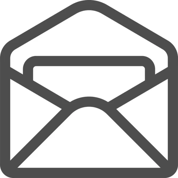 Poczta Mail Otwarta Ikona Stylu Zarysu — Wektor stockowy