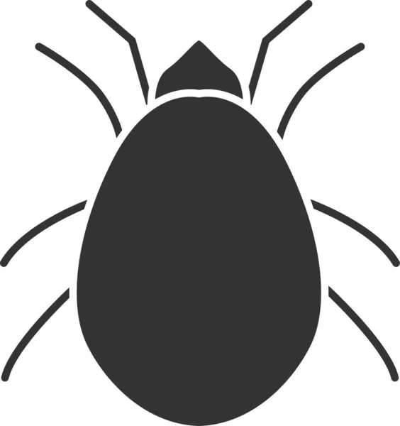 Acari Bed Bug Stof Mijt Pictogram Massieve Stijl — Stockvector