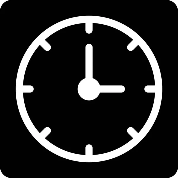 Ξυπνητήρι Ρολόι Εικονίδιο Του Χρόνου Στερεό Στυλ — Διανυσματικό Αρχείο