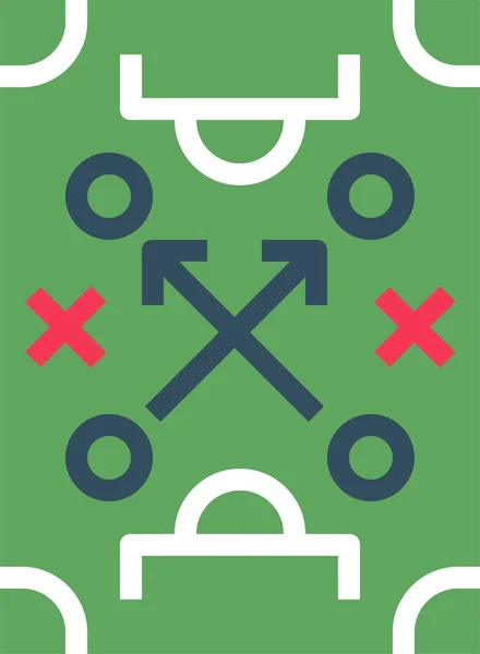 Plan Planificación Icono Boceto Categoría Fútbol Fútbol — Archivo Imágenes Vectoriales