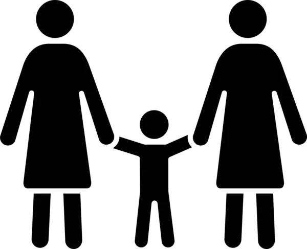 Adoptie Familie Homoseksueel Icoon Familie Huis Categorie — Stockvector