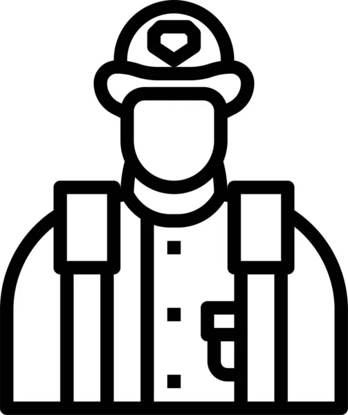 Bombero Trabajo Avatar Icono — Vector de stock