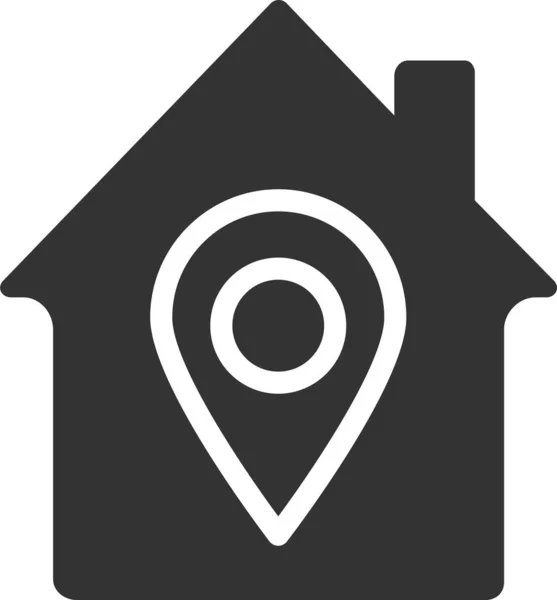 Gps House Location Icon Solid Style — Stock Vector