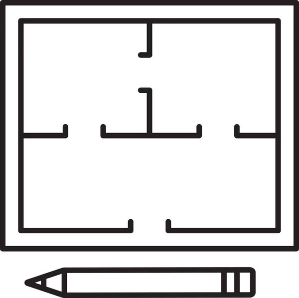 Entwurf Layout Plan Symbol Umrissstil — Stockvektor