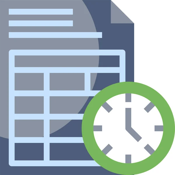 Ikon Kalender Administrasi Clock Dalam Gaya Datar - Stok Vektor