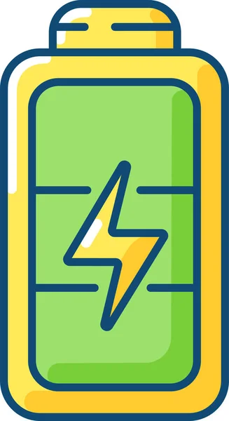 Icono Recarga Electricidad Batería Estilo Contorno Lleno — Vector de stock