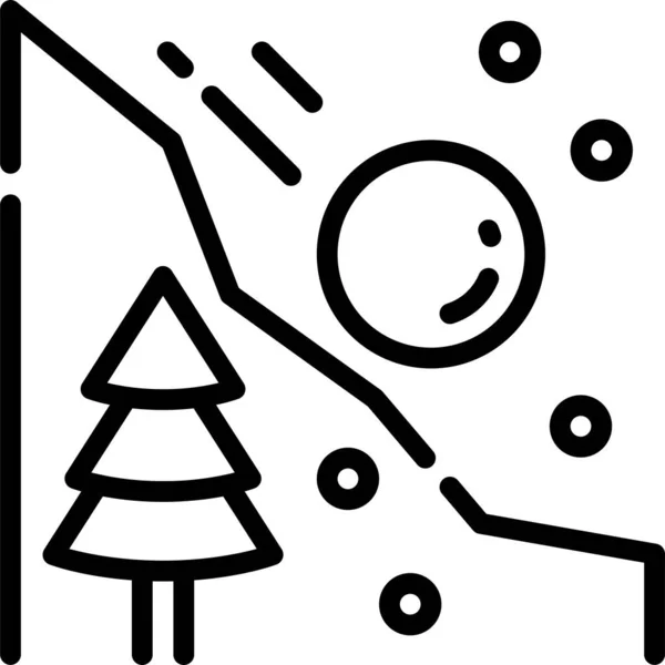 Ikona Śniegu Lawina Górska — Wektor stockowy