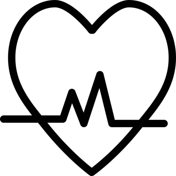 在轮廓风格上击败健康心脏图标 — 图库矢量图片